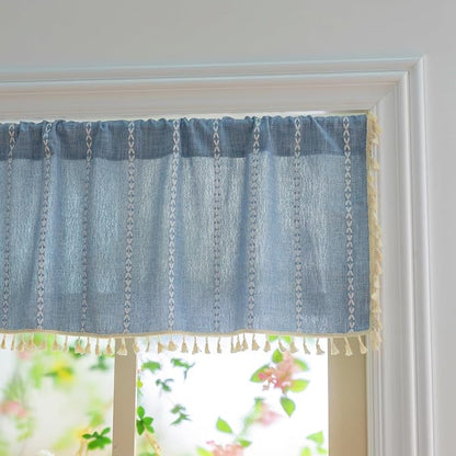 Sutuo Home Boho Farmhouse Curtains Valance 18 Inches Long - Image 3