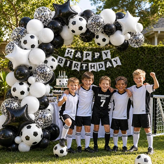 Soccer Balloons, 12Inch Black White Soccer Printed Latex Balloons, 18 Inch - Image 6