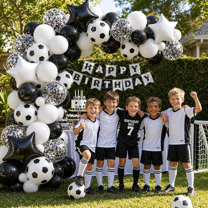 Soccer Balloons, 12Inch Black White Soccer Printed Latex Balloons, 18 Inch - Image 6