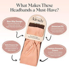 Kitsch Wide Headbands for Women - Fashion Sports Headband for Workout, Yoga, Gym, Running, Exercise | Stretchy Head Bands for Women’s Hair | Hair Accessories | Ideal Gifts for Women - Rosewood, 2pcs
