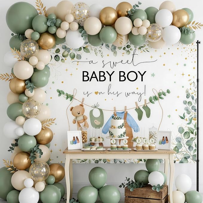 Mocsicka Its a Boy Banner Baby Boy Baby Shower Backdrop Decorations 7x5ft | - Image 2