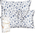 2 Pack Mulberry Silk Pillowcase for Hair and Skin - King Size 20 x 36 Inches with Hidden Zipper Blue Line Flower 19 Momme Soft Sleeping Silk Pillow Case for Women, Moms