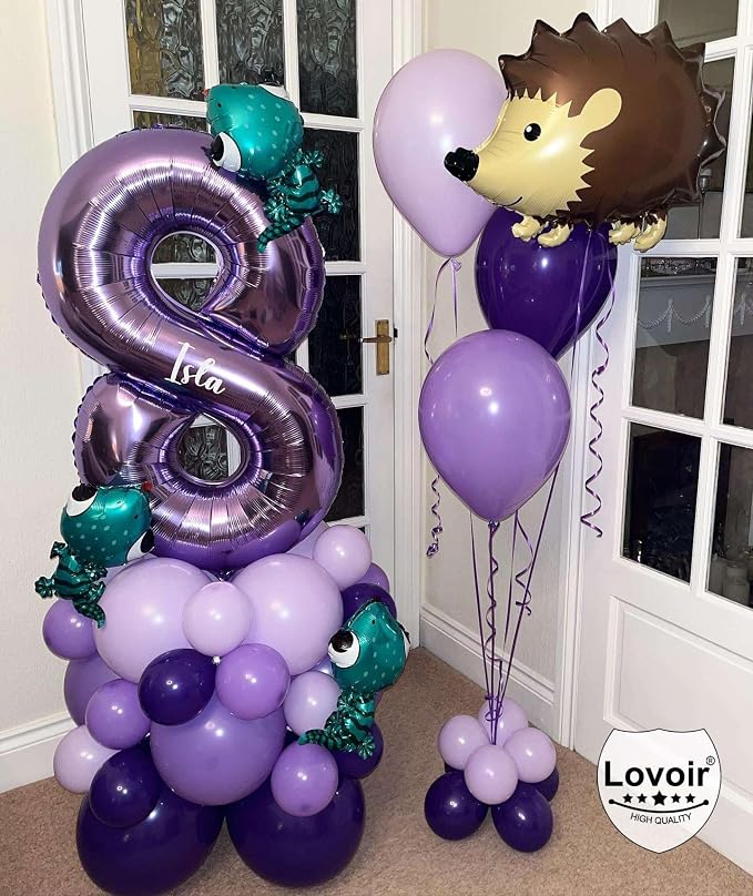 Purple 18 Number Balloons, 40 Inch Giant Number 18 Balloons Foil Mylar Helium - Image 6