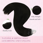 YoungSee Micro Bead Hair Extensions Real Human Hair Dark Brown Microlink Hair Extensions Human Hair Brown Beaded Hair Extension Long Hair Micro Hair Extension 24In for Date Nights 50s 50g