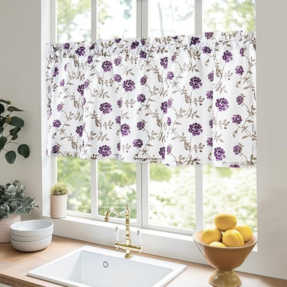 Beauoop Floral Sheer Valance Curtains - Image 6