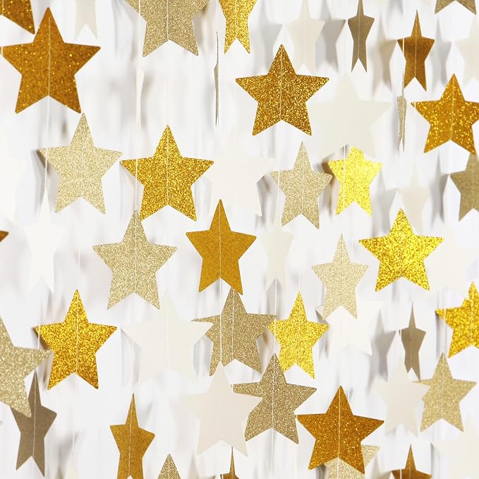 White-Gold Champagne Party-Decorations Bachelorette-Christmas Garland - 62ft by Hugtmr