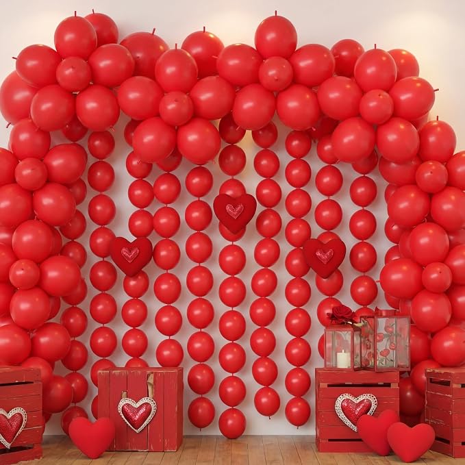100 Pcs Link Balloon Quick Linking Latex Connected Balloons Linkable by Meanplan