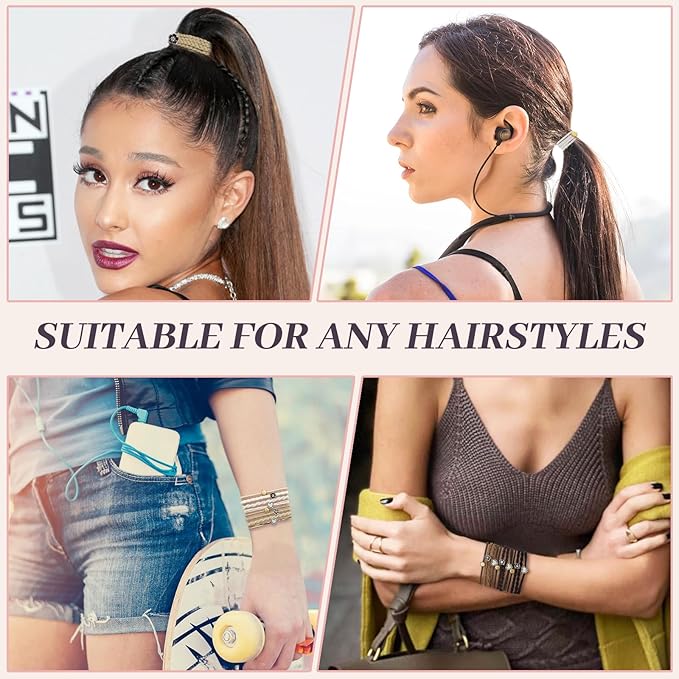 JIIRS 20PCS Boho Hair Ties,Elastic Bracelets,Elastic Hair Ties, Hair Bands For Ponytails,Ponytail Holder for Thick or Thin Hair,Boho Hair Bracelets No-Damage For Daily Life, Sport, Working(Set9)