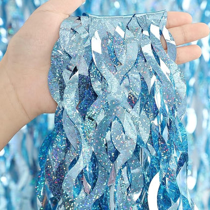 4 Pack Light Blue Party Foil Curtain by CYLMFC