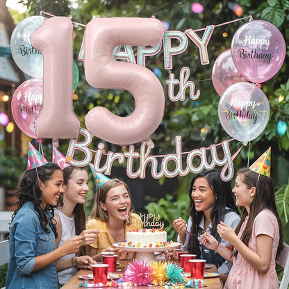 Light Pink Sweet 15th Birthday Balloon - Image 3