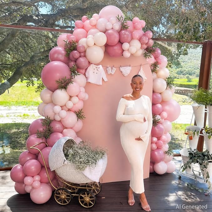 Mauve Pink Balloon Arch Kit, Mothers Day Party Decorations - Image 3