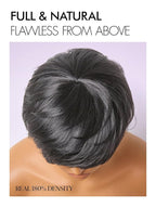 LUVME HAIR Ultra Comfort Throw On & Go Short Pixie Cut with Bangs 5 Inches Skin Friendly Cotton Cap 100% Real Human Hair Glueless Wig Glueless Wig Hair Loss Friendly Full Machine Made 22.5 Wig Cap