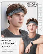 Grommet Headband for Women, Light Grey 23cm Hollow Out Elastic Hair Band, Eyelets Punk Grunge Stylish Hairband
