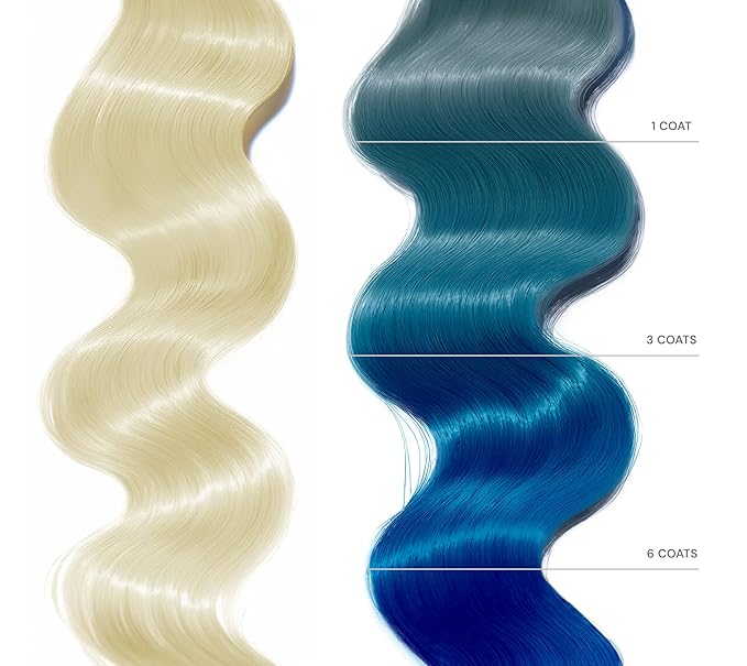 Just Color Hair Dye Spray | Semi-Permanent | Adjustable Tone | Sets in 10 Minutes | Stain-Free | Lasts 8-12 Washes | Stratos Blue Hair Dye Spray | Ammonia & PPD Free | Pack of 2