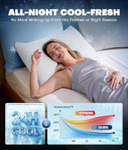 Ultra-Chill Cooling Pillowcase Set of 2 for Hot Sleepers, Softer Than Silk Pillow Cases for Protecting Hair & Skin, Breathable Bed Pillow Covers w/Zipper, Gifts for Women & Men (White, King)
