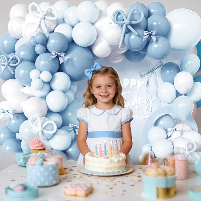 110pcs Blue Bow Balloon Garland Arch Kit - Image 5