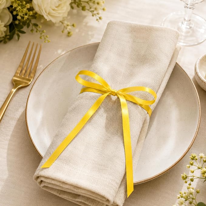 30Yards 3/8In Yellow Thin Ribbon - Image 7