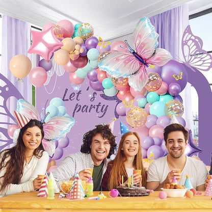 Pink and Purple Butterfly Balloon Arch Garland Kit, Big Butterfly Decorations - Image 6