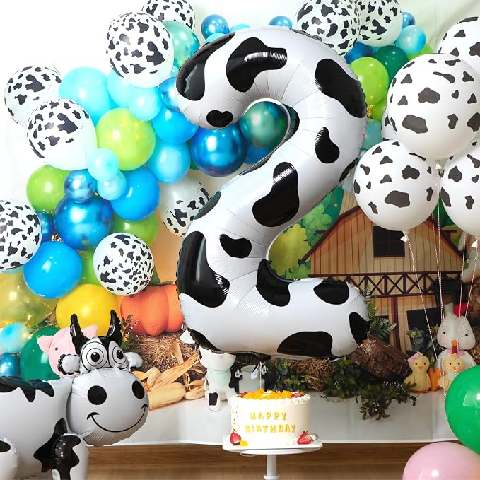 Cow Print Number 5 Balloon, Large 40 Inch Cow Number Birthday Balloons | Helium - Image 2