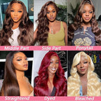 13x6 Body Wave Lace Front Wigs Human Hair Chocolate Brown Wig Human Hair Pre Plucked With Baby Hair 180 Density 4# Colored Brown HD Lace Frontal Wigs for Women 26Inch