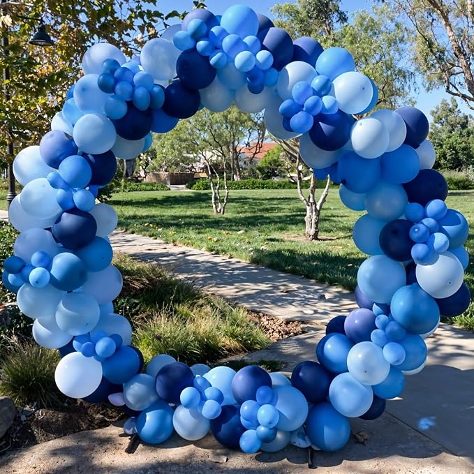 Blue Balloon Set, 60 Packs 12 Inches Metallic Balloons Pearl Macaron Baby Blue - Image 5