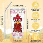 Keluna Chicken Gifts for Women - Chicken Lover Essetials Gifts for Female Friends Sister Daugher Lady Boss Coworker, Birthday Christmas Valentines Mothers Makeup Bag Socks Keychain Tumbler Cup