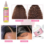 Edge Control Wax for Women Strong Hold - Edge Smoother Edge Wax Styling Gel Edge Control Wax for Black Hair - Rose & Castor Hair Oil for Hair Growth Strengthening Hair Oil Briad Bonnet Brush Set