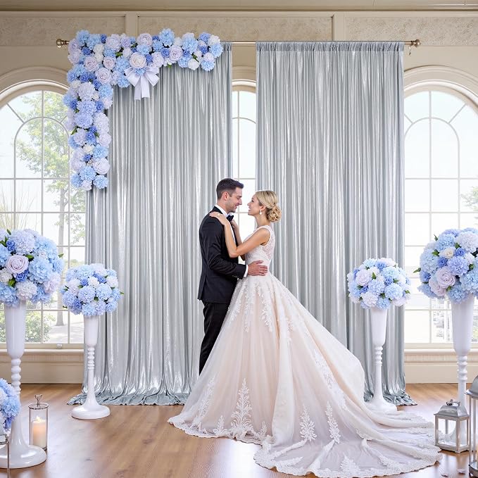 30x10FT Silver Sequin Backdrop Curtain - Image 4
