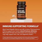 Black Seed Oil Capsules with Ginger Root Extract for Digestive Health & Immune Support - Cold Pressed Black Cumin Seed Oil & Ginger Supplement - 60 Count - Vegan, Non-GMO, Unflavored - 1 Month Supply