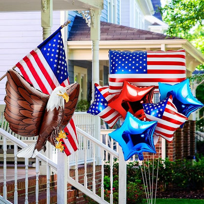 Zhanmai 12 Pcs Patriotic Eagle Foil Balloons American Party Decorations | Flag - Image 5