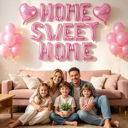 TONIFUL 16 Inch Pink HOME SWEET HOME Letter Balloon Decor - Image 3
