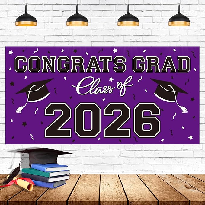 2026 Graduation Party Plastic Backdrop by Gatherfun