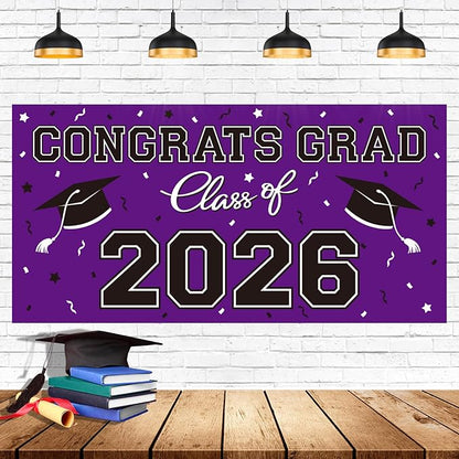 2026 Graduation Party Plastic Backdrop by Gatherfun