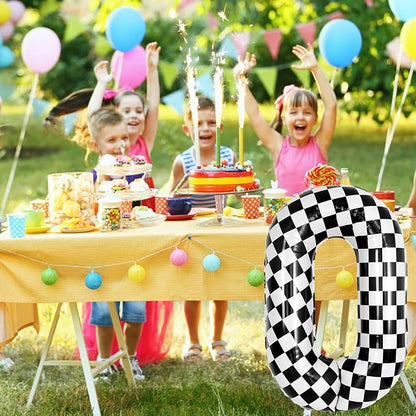40 Inch Checkered Number Balloon - Image 3