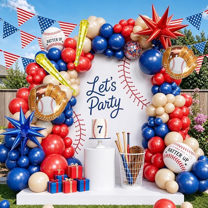 Baseball Balloon Garland Arch Kit Baseball Party Decorations - Image 6