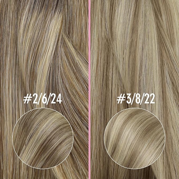 YoungSee Nano Ring Hair Extensions Real Human Hair Ombre Dark Brown to Blonde Nano Loop Real Hair Extension Cold Fusion Natural Hair Extensions Nano for Women Long Straight Hair 22in 1g/s 50g