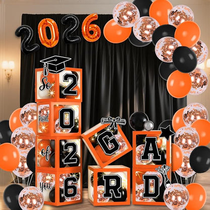 2026 Graduation Balloon Boxes Decorations – Clear Balloon Box Stack - Image 7