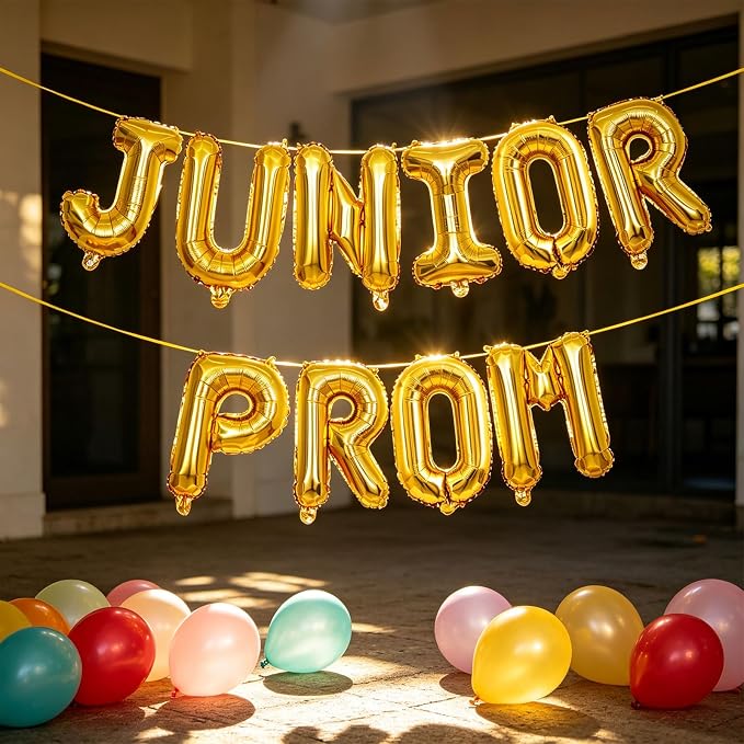 2 Set 20Pcs Gold JUNIOR PROM Letter Balloons 16in Balloon Foil Letter - Image 5