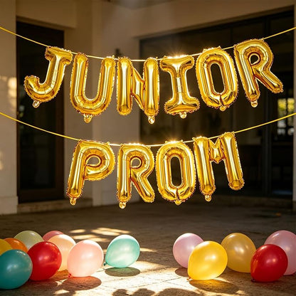 2 Set 20Pcs Gold JUNIOR PROM Letter Balloons 16in Balloon Foil Letter - Image 5