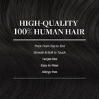 GOO GOO Clip in Hair Extensions Real Human Hair, Remy Human Hair Extensions Clip ins for Women, Natural Human Hair, 26inch 135g 7Pcs, 1B Natural black