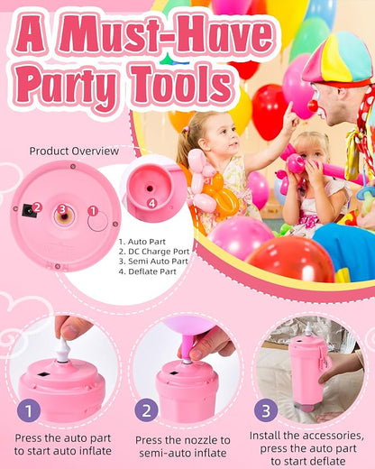 Portable Balloon Pump Electric, Rechargeable Cordless Balloon Pump Inflator - Image 5