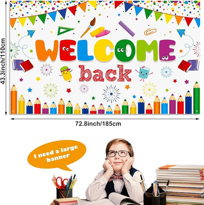 Tatuo Welcome Back to School Banner First Day of School Backdrop Banner Large - Image 2