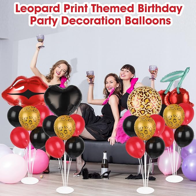 4 Sets Cheetah and Cherry Party Balloons Stand Kit - Image 5