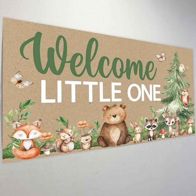 Woodland Banner for Woodland Baby Shower Decorations | Forest Animal Banner - Image 7