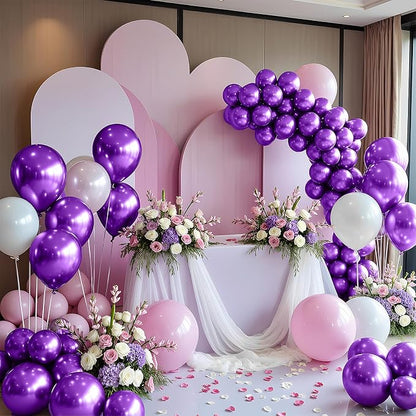 Metallic Purple Balloons 100 Pack 12 Inch Extra Thick Latex Party Balloon - Image 4