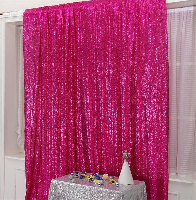 Eternal Beauty Hot Pink 3mm Sequin Backdrop 20x10 Ft - Image 9