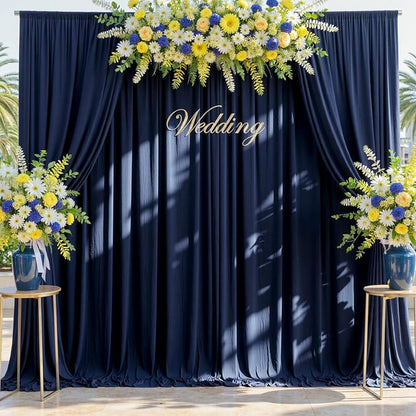 50ft x 12ft Wrinkle Free Navy Blue Backdrop Curtains - Image 7