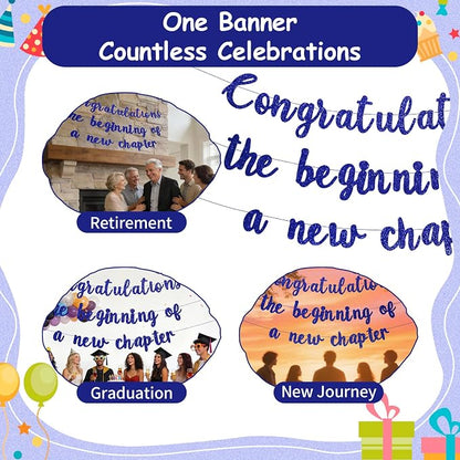 Pre-Strung New Journey Party Decorations Congratulations Banner The Beginning - Image 7