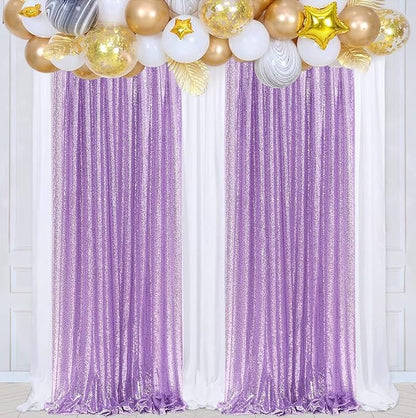 Poise3EHome 2Pcs 2Ft x 8Ft Sequin Backdrop Curtains, Glitter Photography - Image 4
