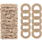 WantGor Hair Ties, Women 10PCS Hair Bands No Damage Elastic Scrunchies Seamless Ponytail Holders Hair Accessories Head Bands for Women's Thick Thin Hair (Khaki)